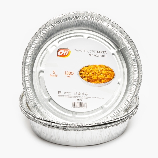 Tavă din aluminiu 1380ml pentru copt tartă 5 buc