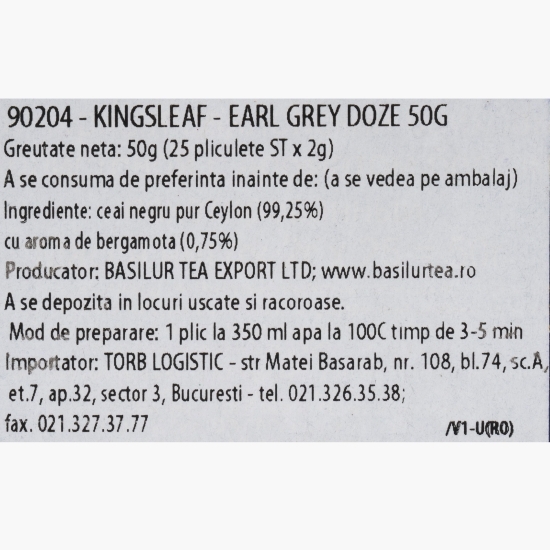 Ceai negru Earl Grey, 25 plicuri