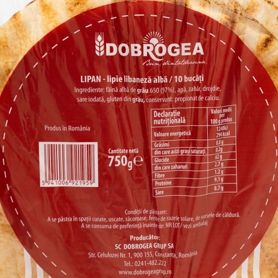 Lipie libaneză refrigerată 750g