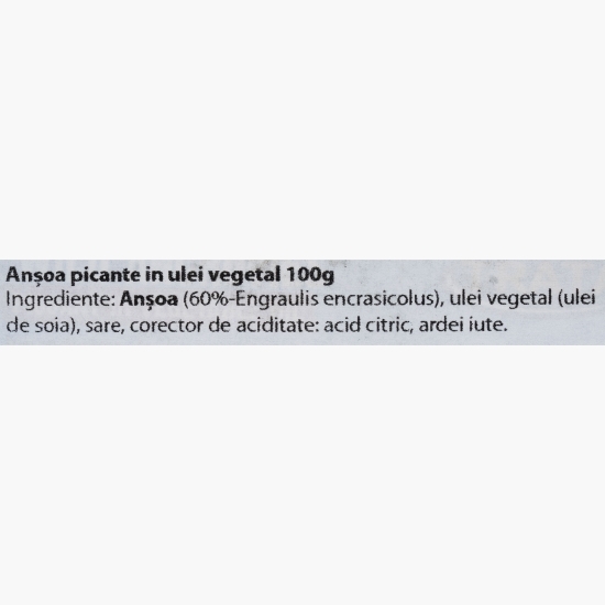 Anșoa picant în ulei vegetal 100g