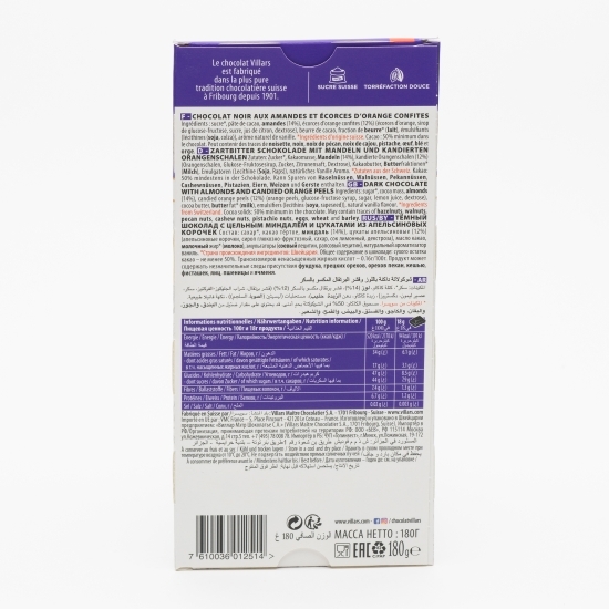 Ciocolată neagră cu migdale și portocale 180g  