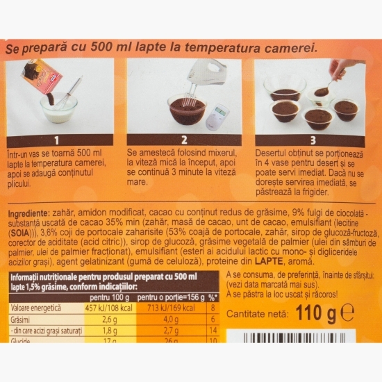 Mix pentru desert Crème Olé cu gust de ciocolată și portocale 110g