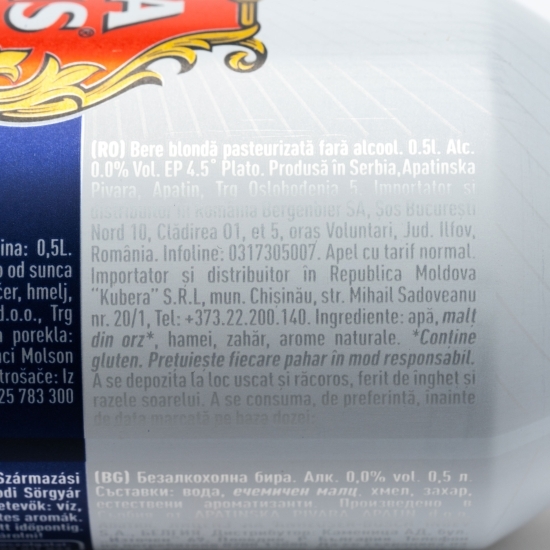 Bere blondă fără alcool doză 0.5l