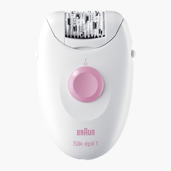 Epilator Braun Silk-epil 1-170, 20 pensete, capete Soft Lift, alb/roz