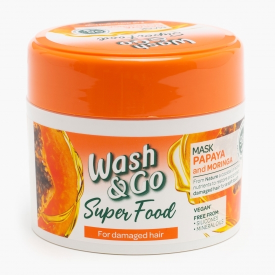 Mască păr deteriorat, papaya și moringa, Super Food 300ml