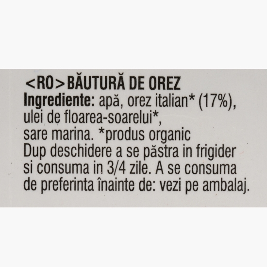Băutură vegetală eco din orez (fără zahăr) 1l