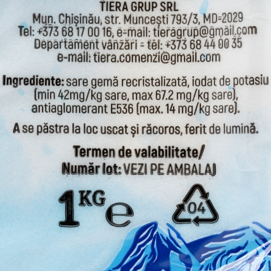 Sare extrafină recristalizată iodată 1kg