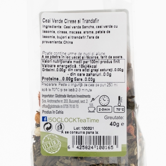 Ceai verde cu cireșe și trandafiri 40g