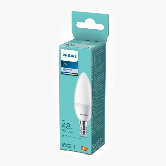 Bec LED Cool White 48W B35 E14 