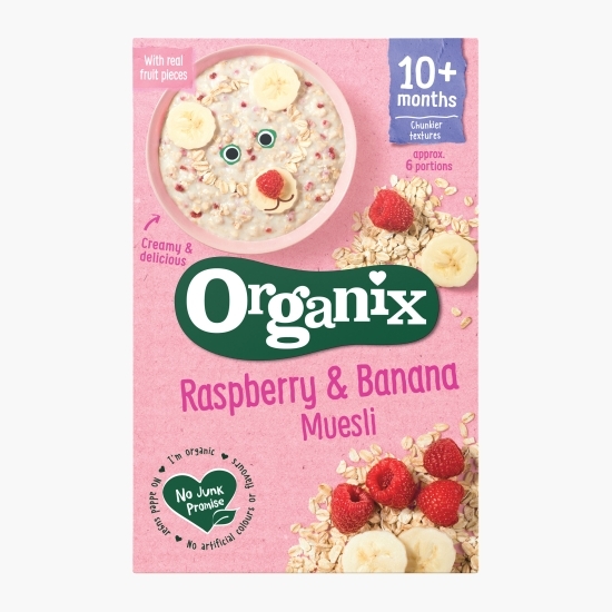 Musli eco cu zmeură și banane, 10+ luni, 200g