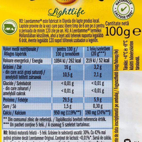 Brânză semitare felii Lightlife 100g