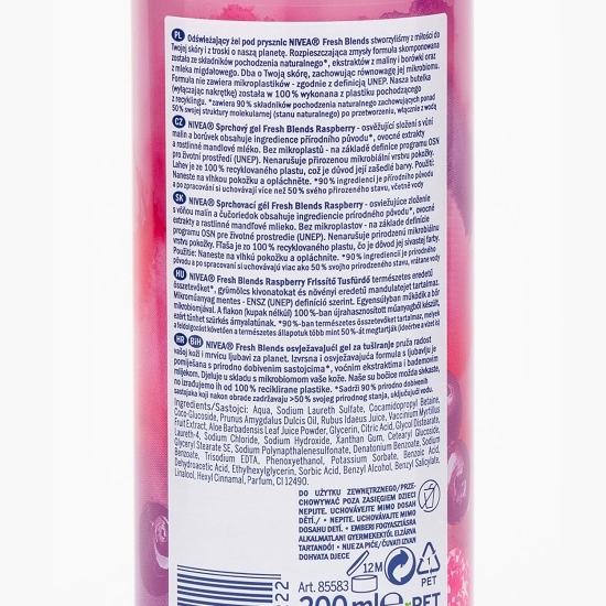 Gel de duș cu zmeură și coacăze Fresh Blends 300ml