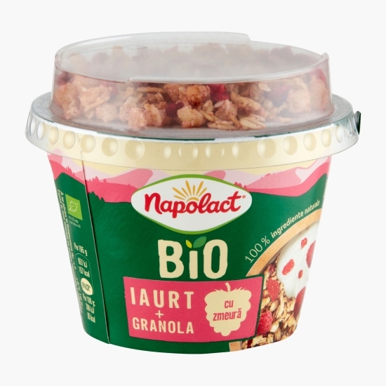 Iaurt eco și Granola cu zmeură 4,8% grăsime 165g