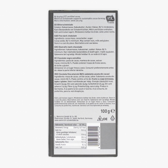 Ciocolată amăruie 85% 100g