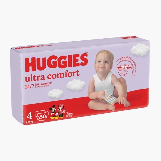 Scutece Ultra Comfort Jumbo unisex mărimea 4, 7-18 kg, 50 buc