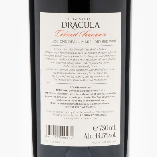 Vin roșu sec Cabernet Sauvignon, 14.5%, 750ml
