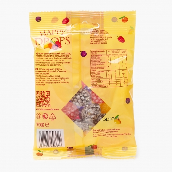 Drajeuri cu aromă de lămâie, portocală, zmeură și coacăze negre 70g