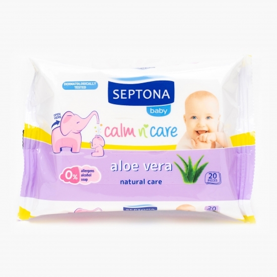 Șervețele umende Calm n Care cu aloe vera 20 buc