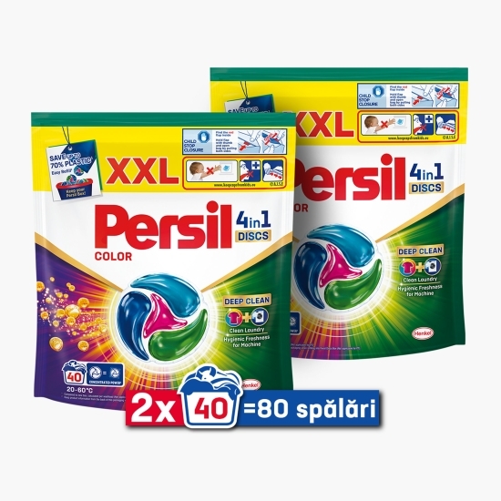 Detergent de rufe capsule 4în1 Discs Color Deep Clean, 2x40 spălări