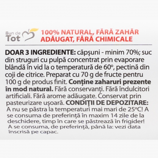Dulceață de căpșuni fără zahăr adăugat 360g