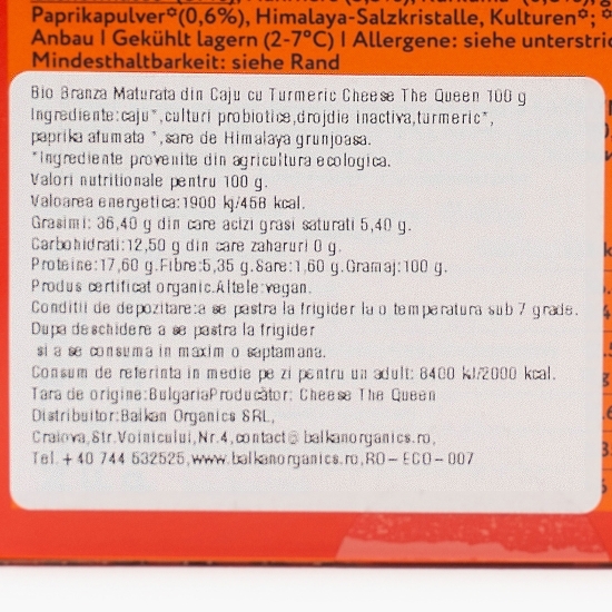 Produs eco fermentat din caju cu turmeric 100g