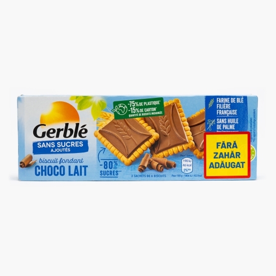 Biscuiți cu tabletă de ciocolată cu lapte, fără zahăr, 126g