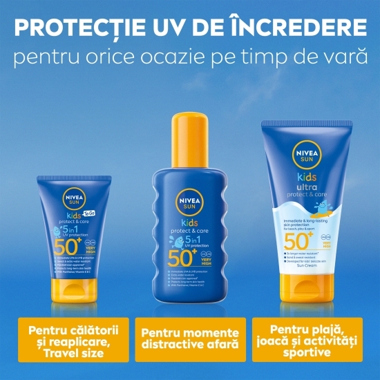 Spray colorat de protecție solară pentru copii SPF 50+ Protect & Care 200ml