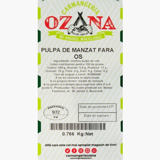 Pulpă de mânzat fără os 760g