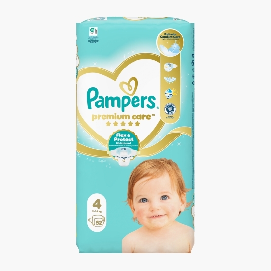 Scutece Premium Care Value Pack, mărimea 4, 9-14kg, 52 buc