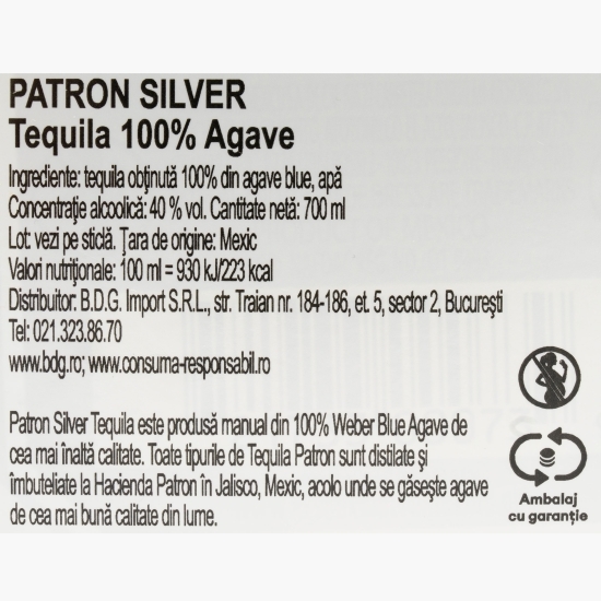 Tequila Silver 40% alc. 700ml + cutie