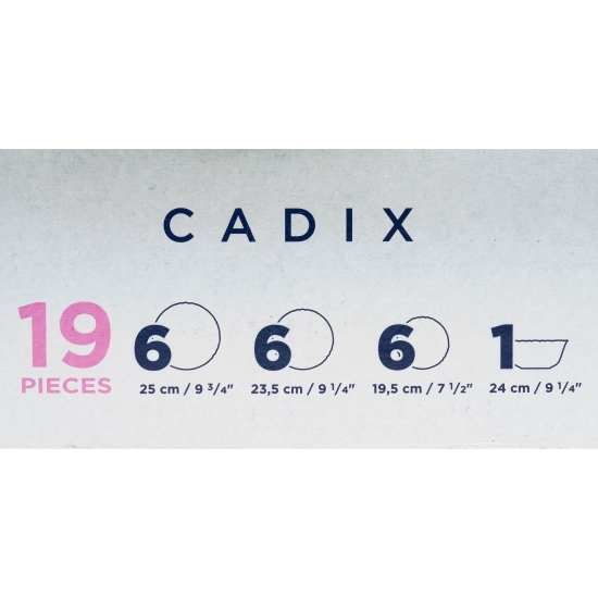 Serviciu de masă Cadix, 19 piese, alb