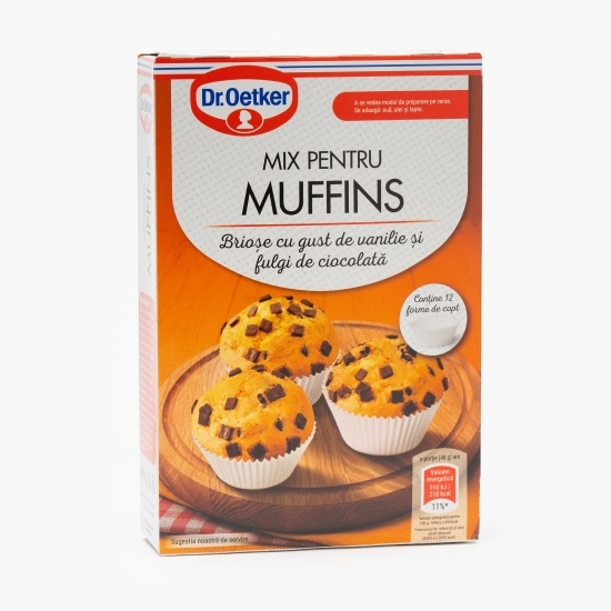Mix pentru brioșe cu gust de vanilie și fulgi de ciocolată 340g