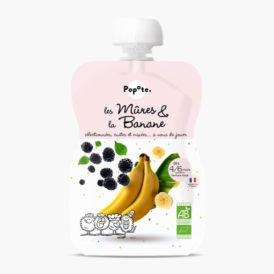 Piure eco cu 51% mure și 41% banane, +4/6 luni, 120g