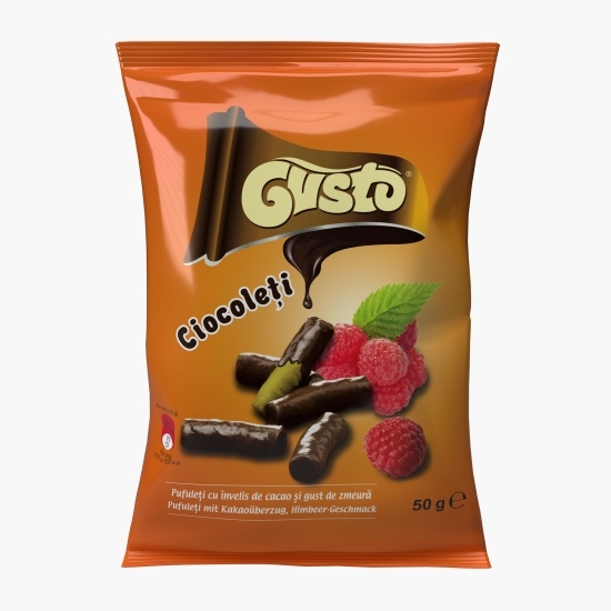 Pufuleți cu glazură de cacao și zmeură Ciocoleți 50g