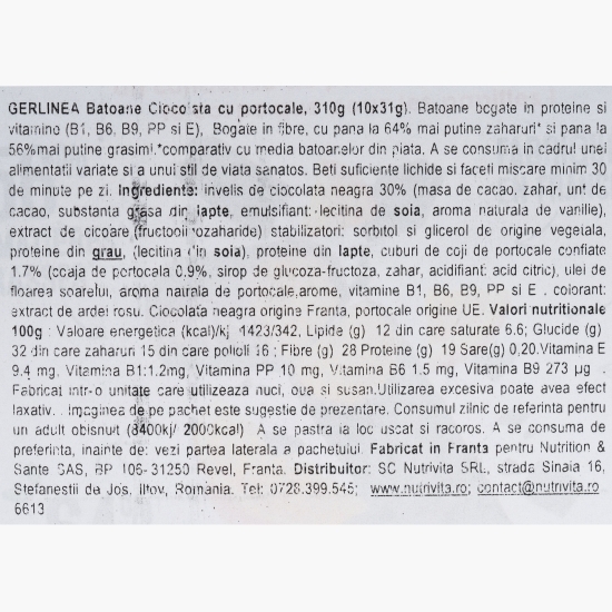 Batoane de ciocolată cu portocale 10x31g, 310g