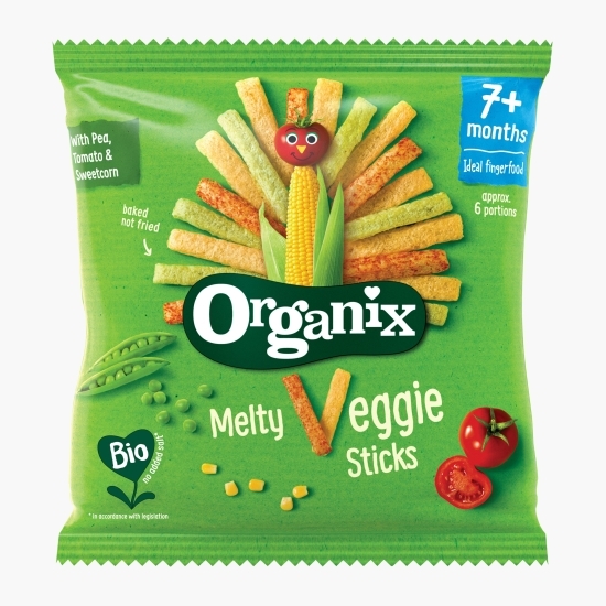 Sticksuri ecologice din porumb cu legume 15g, 7+ luni
