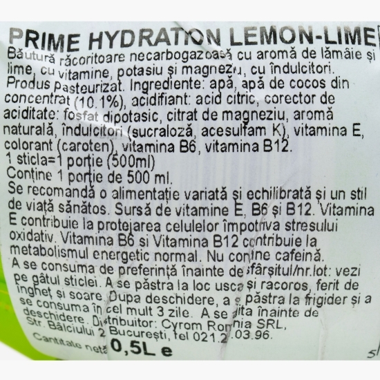 Băutură rehidratare cu aromă de lămâie și lime 0.5l