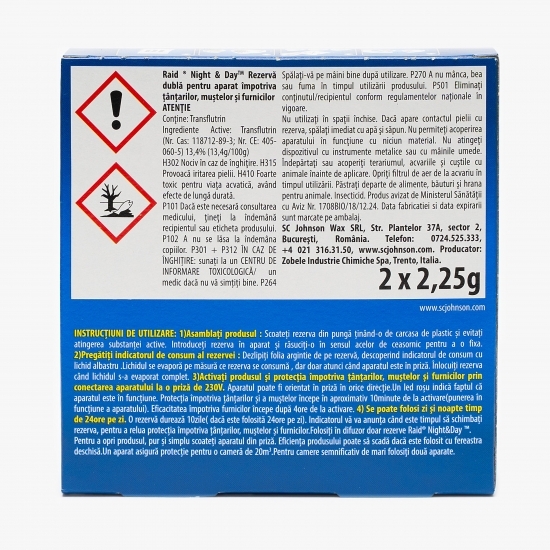 Rezervă dublă Night & Day împotriva muștelor, țânțarilor și furnicilor 2x2.25g