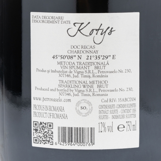 Vin spumant alb brut Pinot Noir & Chardonnay, 12%, 0.75l