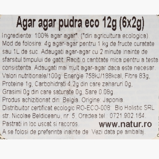 Agar agar eco, pudră 12g (6x2g)