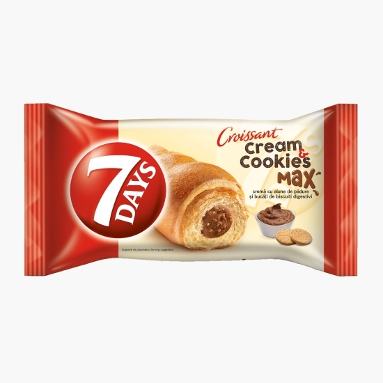 Croissant cu cremă de alune de pădure și bucăți de biscuiți digestivi 80g