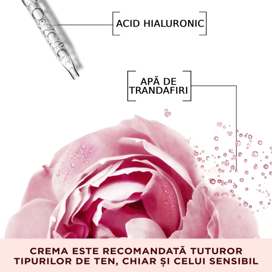 Gel-cremă pentru netezire și iluminare Hyaluronic Rose 50ml