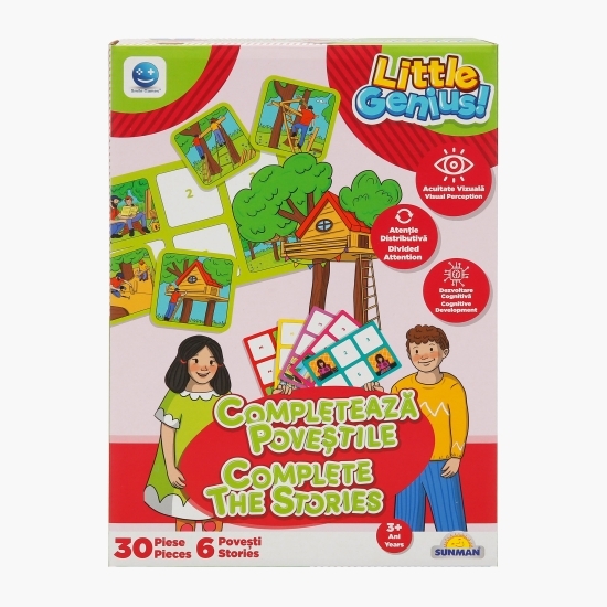 Joc de memorie Completează poveștile, roșu și verde, 3+ ani