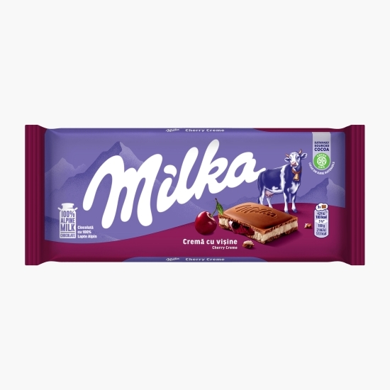 Ciocolată cu cremă de lapte cu aromă de vișine 100g