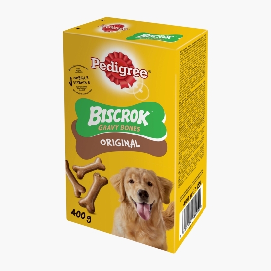 Hrană complementară pentru câini adulți, 400g, Biscrok Gravy Bones