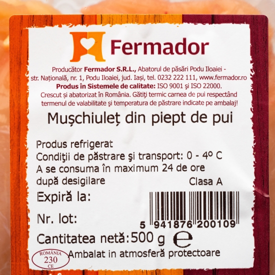 Mușchiuleț din piept de pui 500g