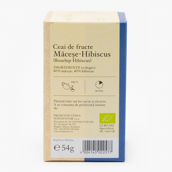 Ceai de fructe măceșe-hibiscus eco 18 plicuri 