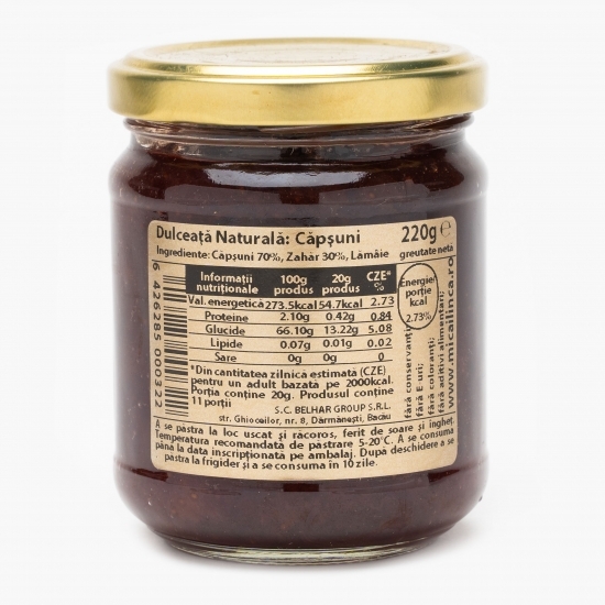 Dulceață naturală de căpșuni 220g