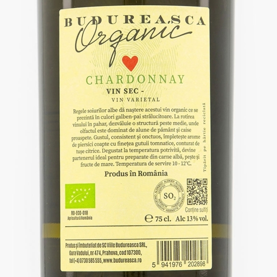 Vin alb sec eco Chardonnay, 13%, 0.75l