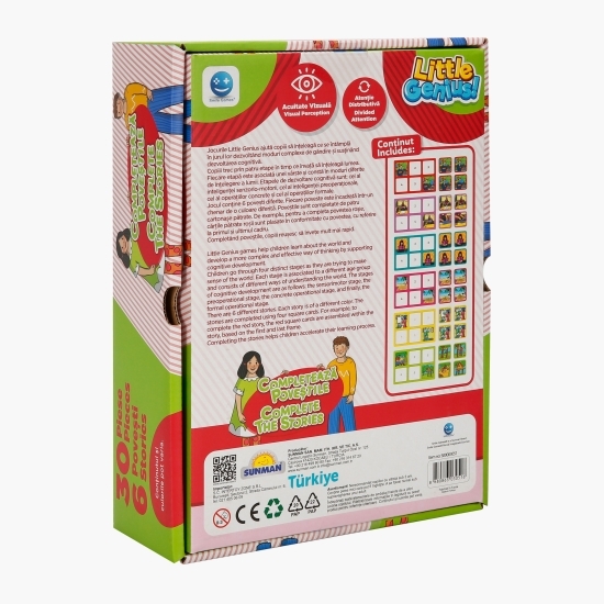 Joc de memorie Completează poveștile, roșu și verde, 3+ ani